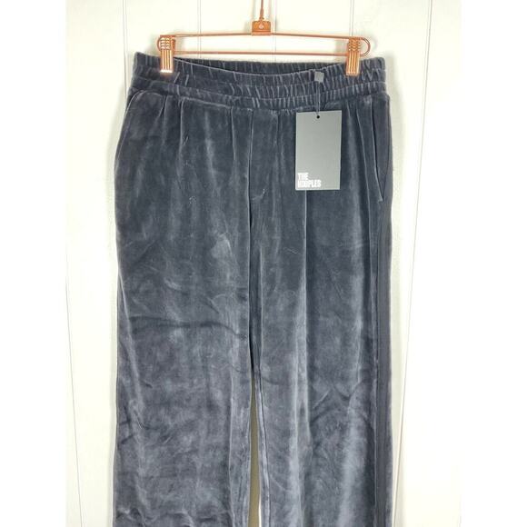 The Kooples Women's Black Velvet Track Pants NWT Size Large - Picture 3 of 10